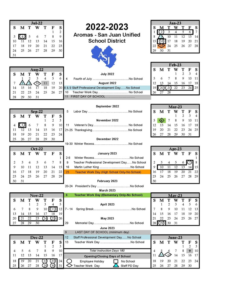 Instructional Calendar 2022-2023