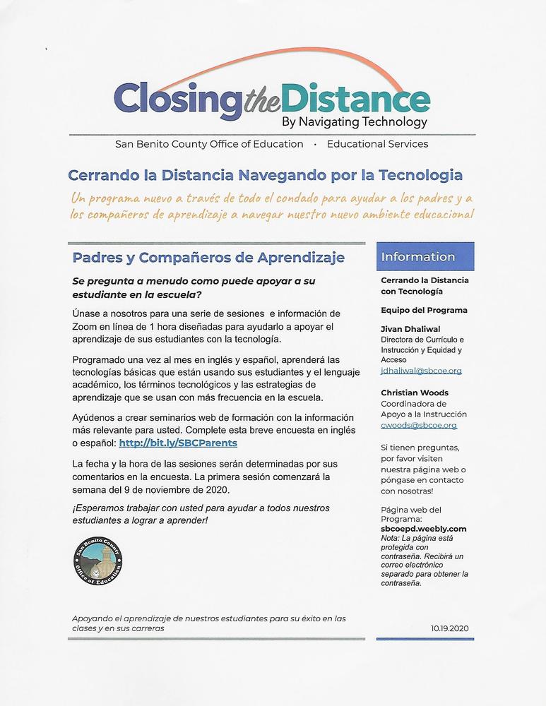 Closing the Distance - Spanish