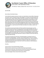 SAN BENITO COUNTY OF EDUCATION LETTER