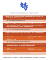 COVI D At-Home Daily Health Screening for Students