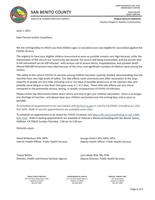 San Benito County - Letter to Parents