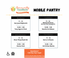 Mobile Pantry Schedule and Announcement!