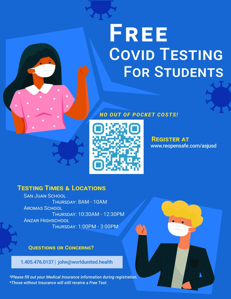 FREE COVID TESTING - PRUEBAS GRATUITAS DE COVID
